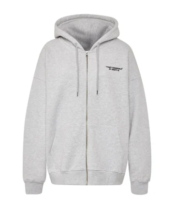 Essentials Light Grey Zipper Hoodie