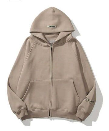 Fear Of God Zipper Style Khaki Hoodie