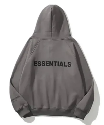 Full Zip Up Grey Essentials Hoodie