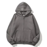 Full Zip Up Grey Essentials Hoodie